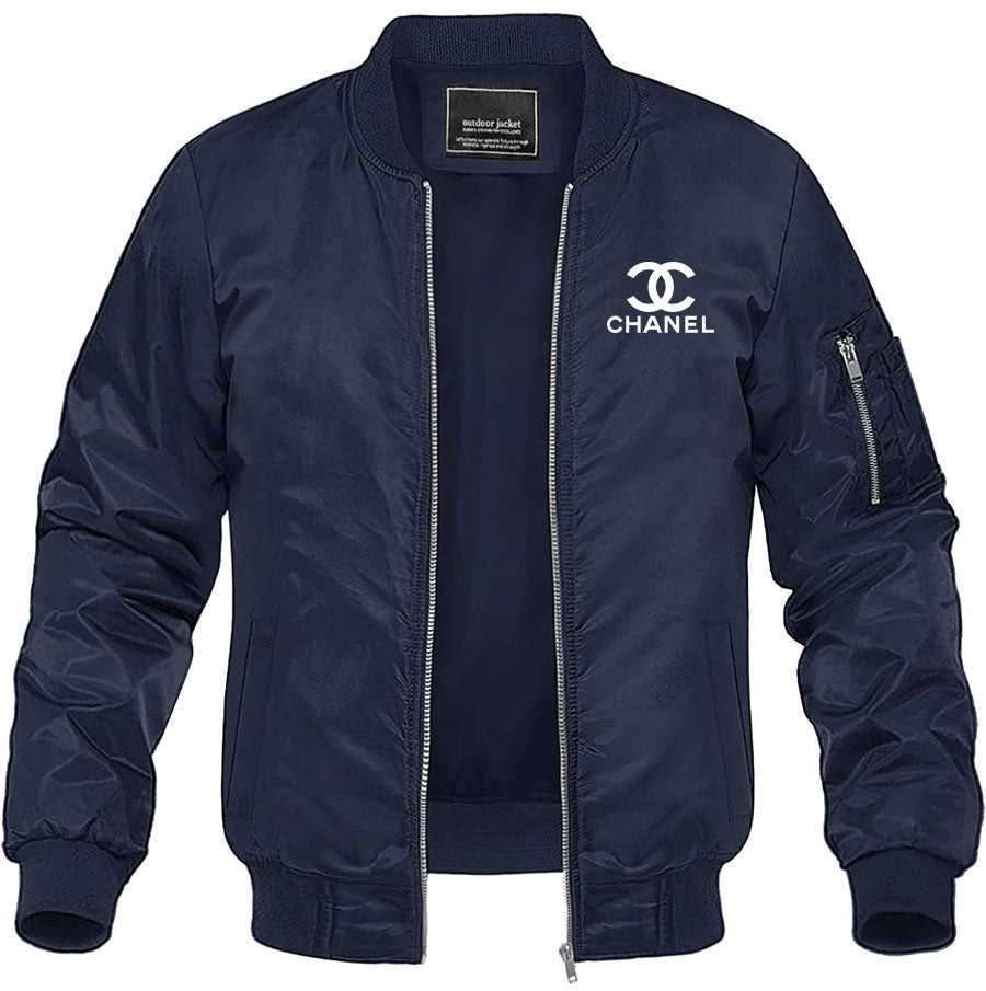 Men's Chanel Lightweight Bomber Jacket Windbreaker Softshell Varsity Jacket Coat