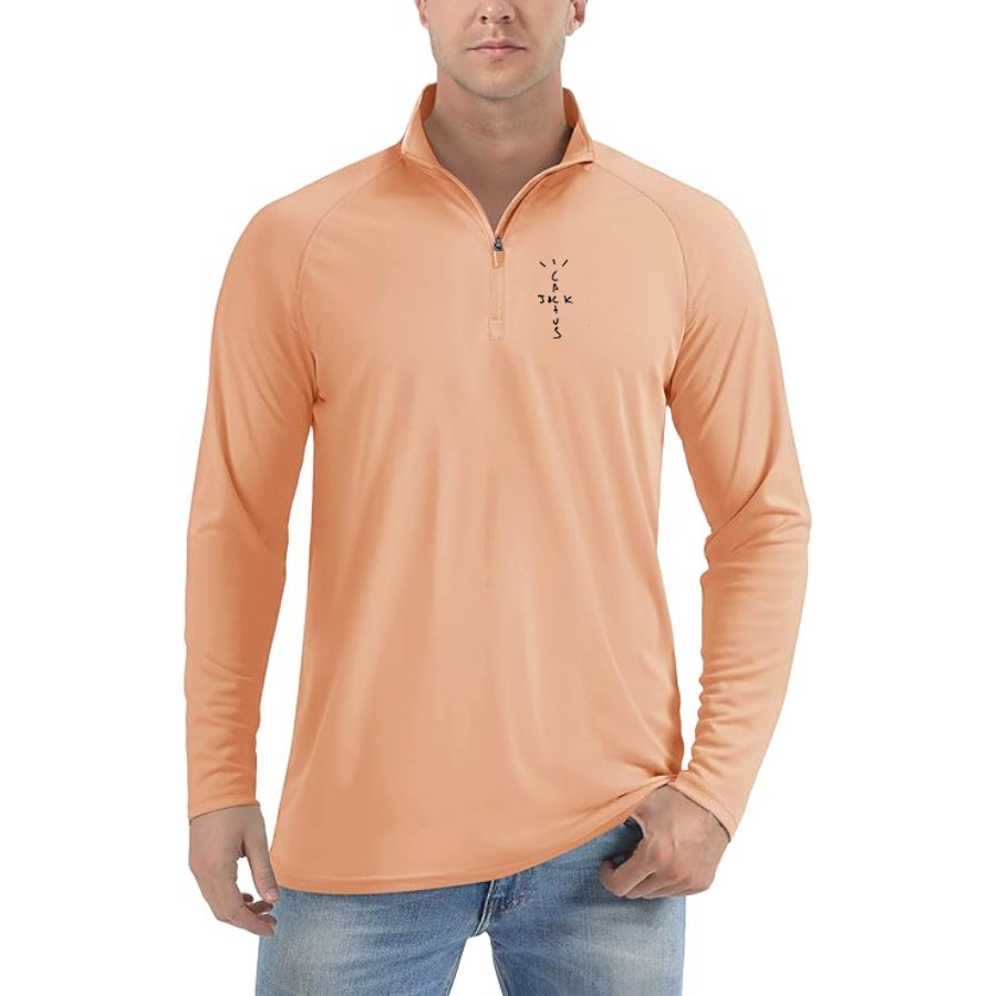 Men's Cactus Jack Lightweight Quarter-Zip Athletic Shirt – Long Sleeve Polyester Wear