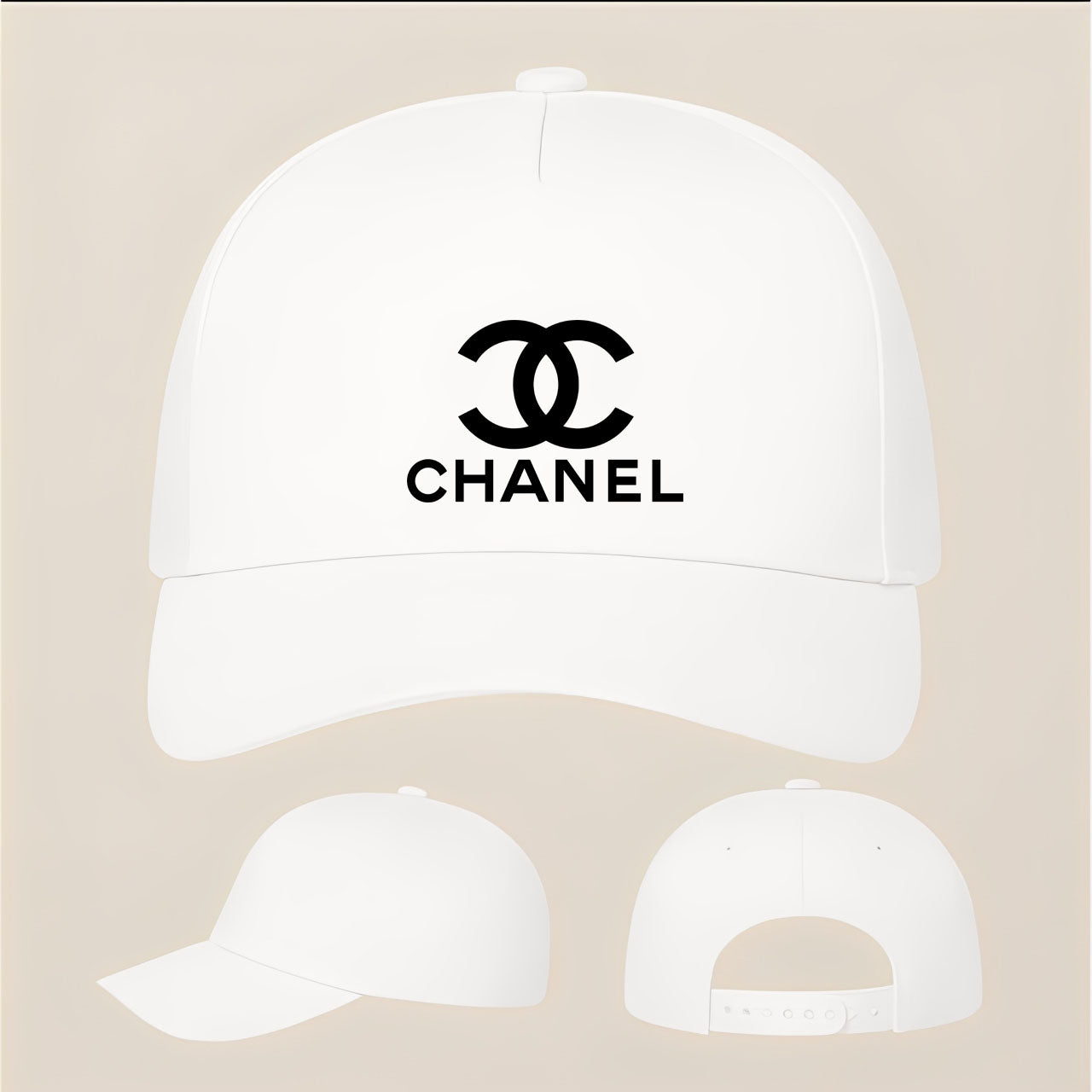 Chanel Five Panel Twill Snapback Cap