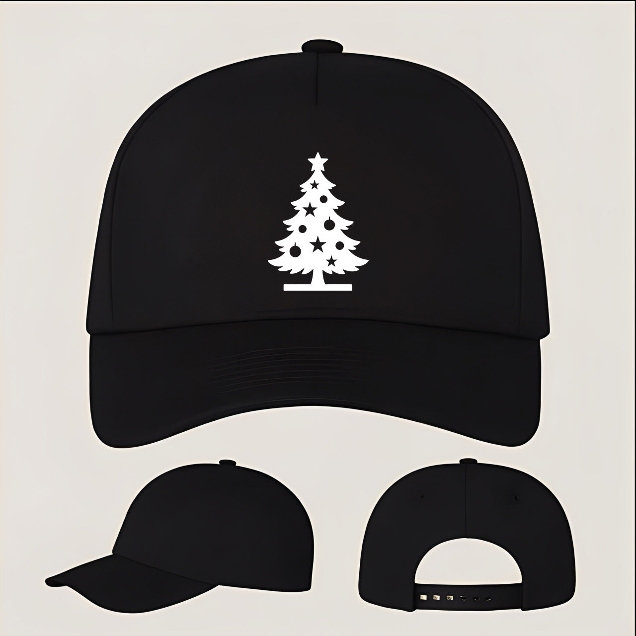 Christmas Tree Five Panel Twill Snapback Cap