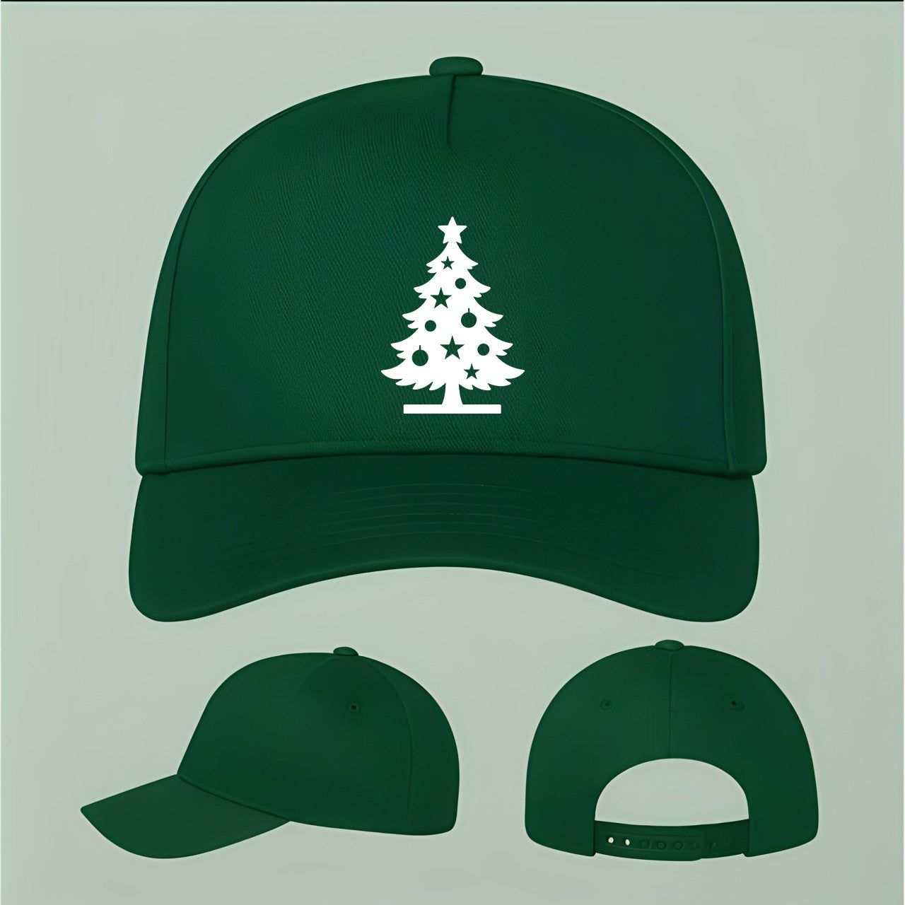 Christmas Tree Five Panel Twill Snapback Cap