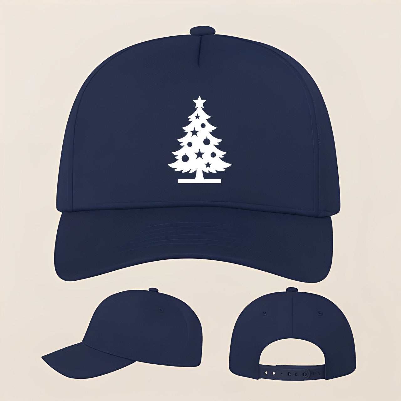Christmas Tree Five Panel Twill Snapback Cap