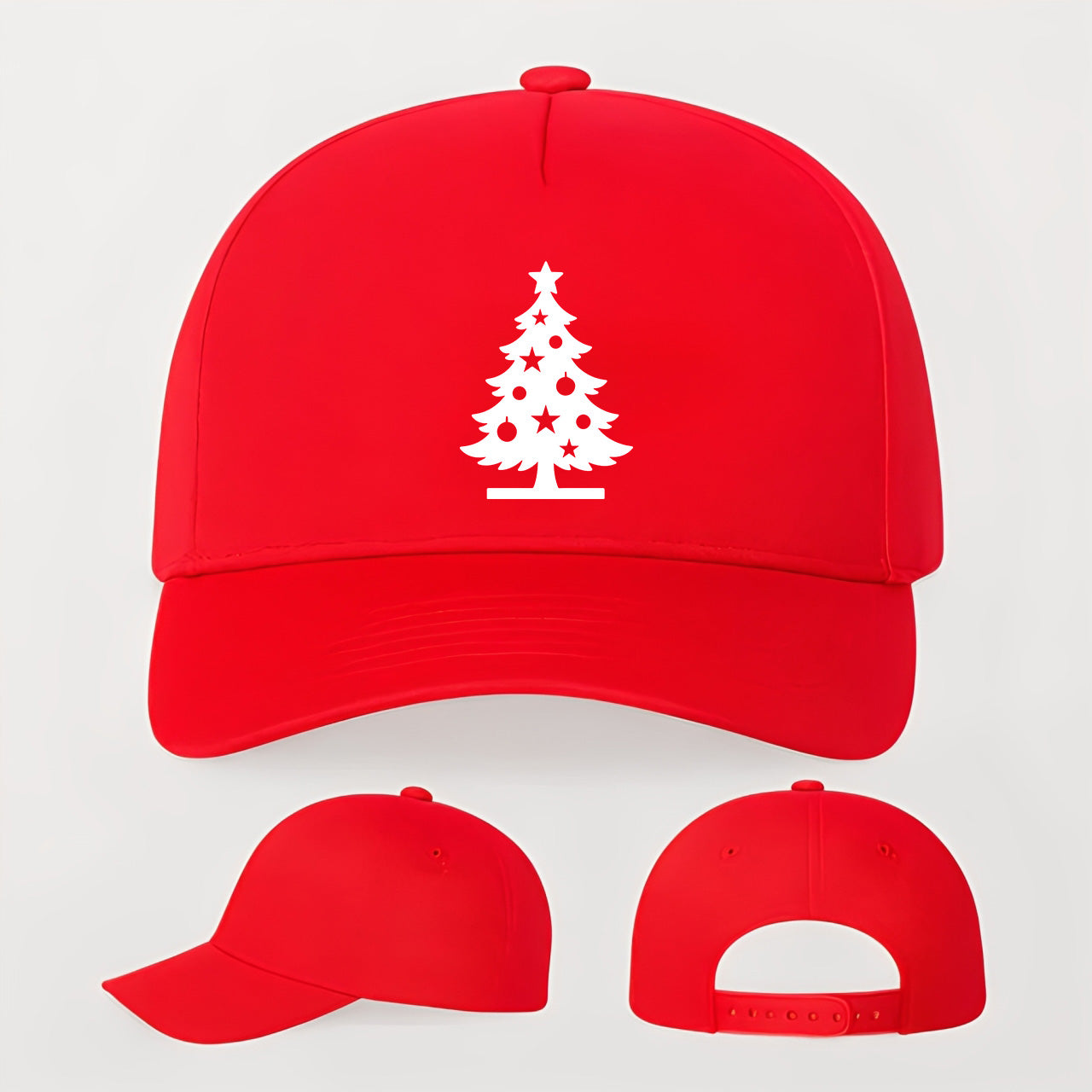Christmas Tree Five Panel Twill Snapback Cap