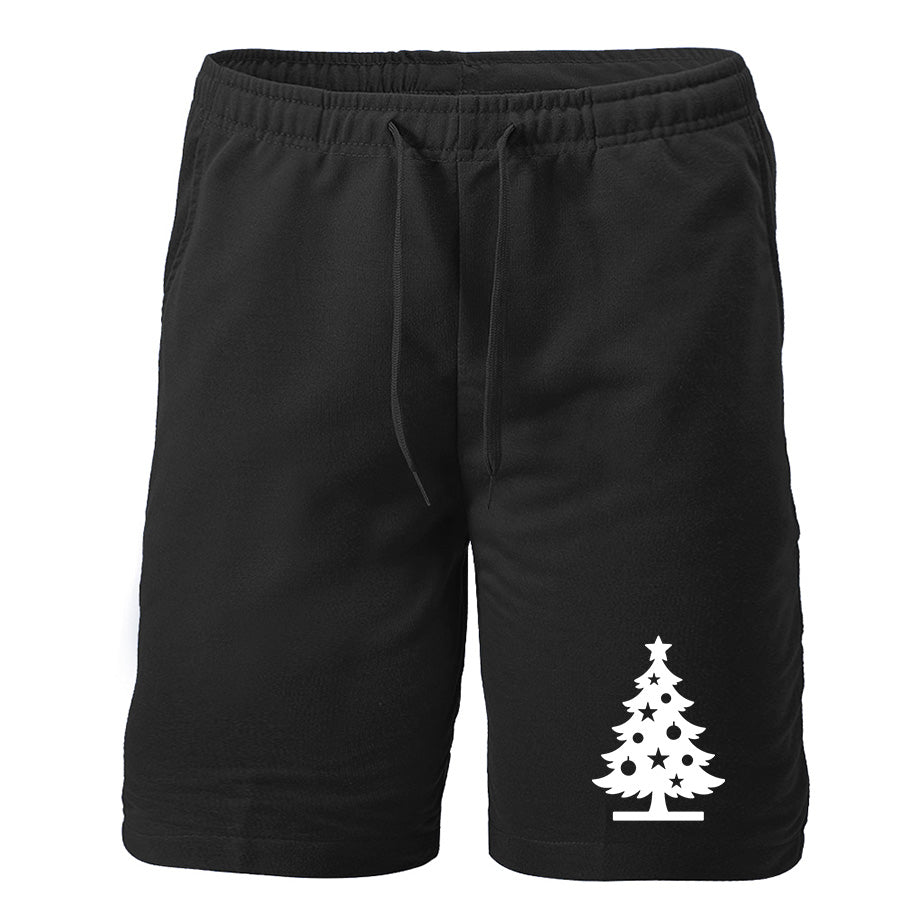 Men's Christmas Tree Athletic Fleece Shorts