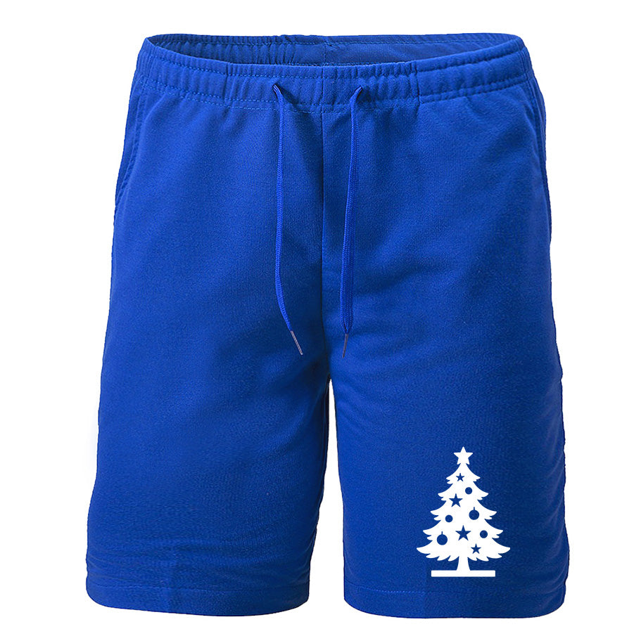 Men's Christmas Tree Athletic Fleece Shorts