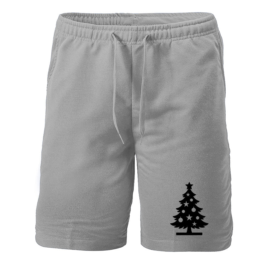 Men's Christmas Tree Athletic Fleece Shorts