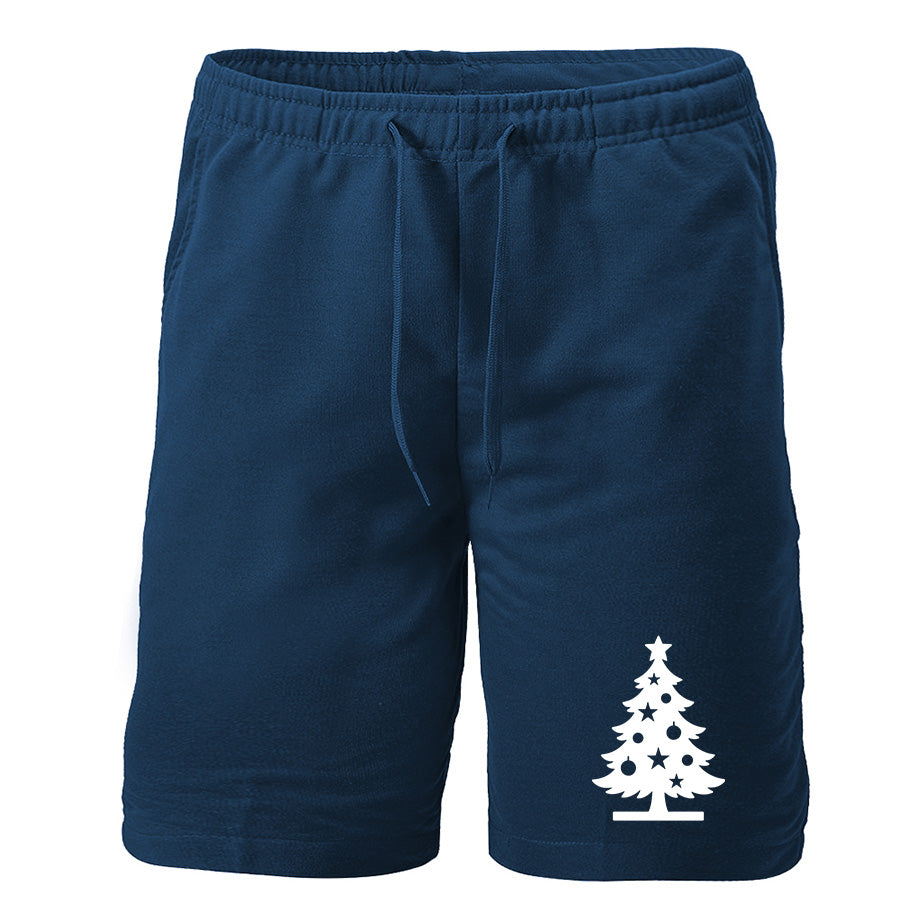 Men's Christmas Tree Athletic Fleece Shorts