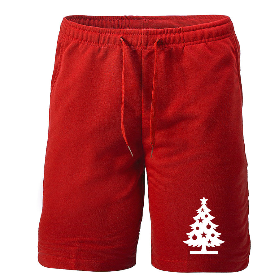 Men's Christmas Tree Athletic Fleece Shorts