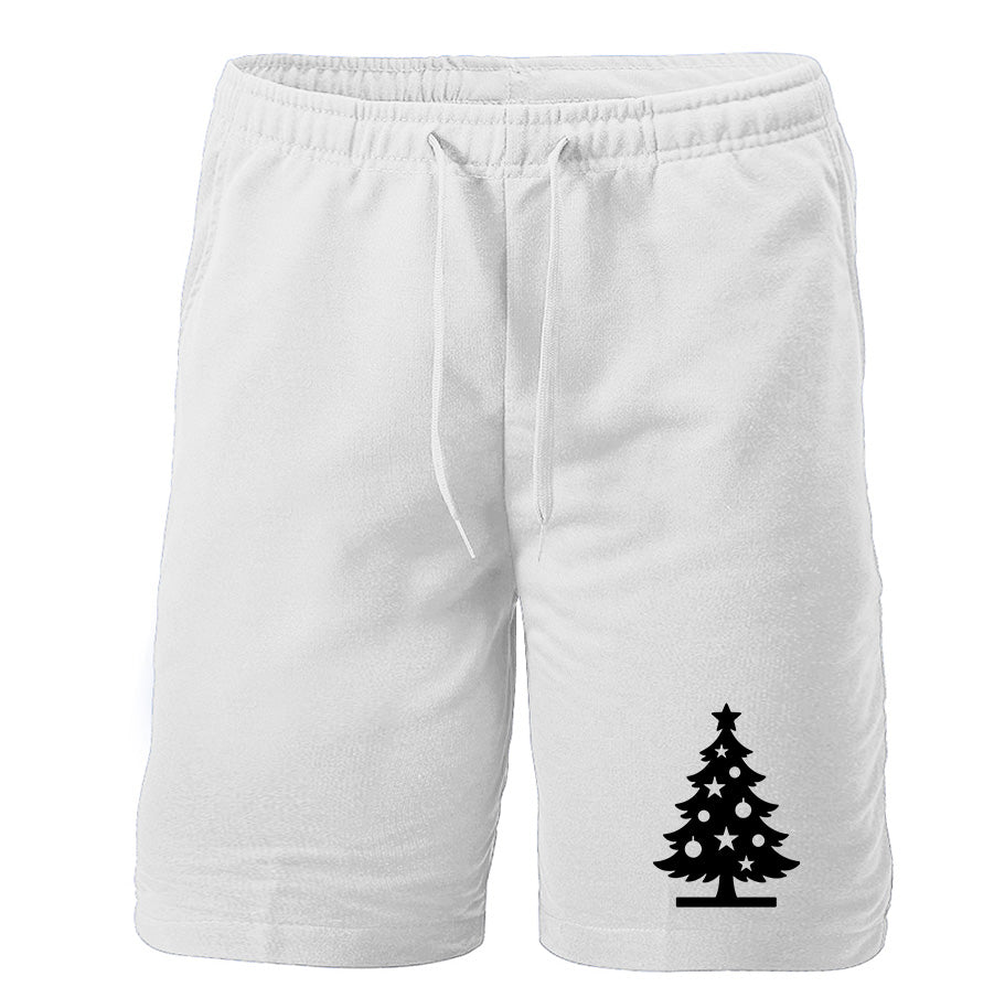 Men's Christmas Tree Athletic Fleece Shorts