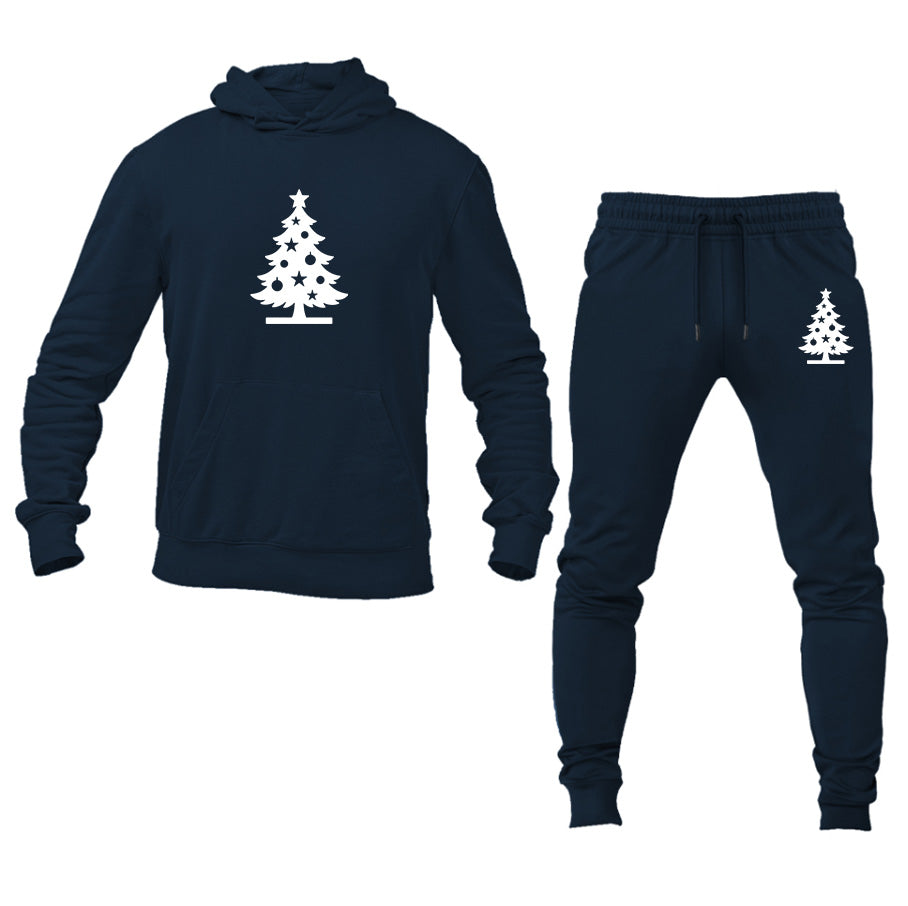 Men's Christmas Tree Hoodie Joggers Set