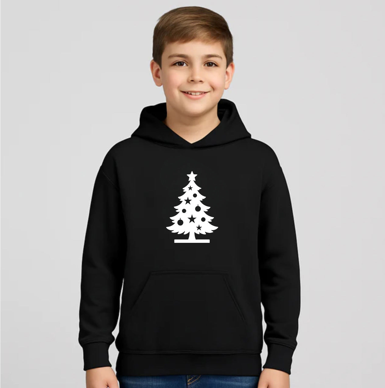 Youth Kids Christmas Tree Pullover Hoodie