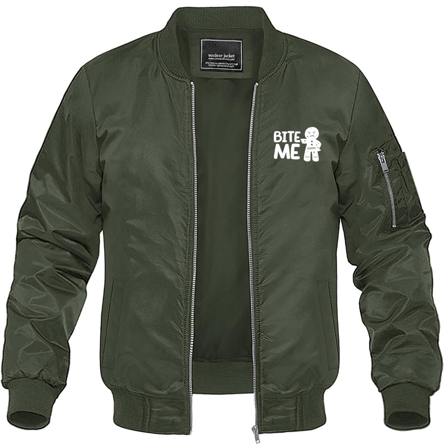 Men's Gingerbread Man Lightweight Bomber Jacket Windbreaker Softshell Varsity Jacket Coat