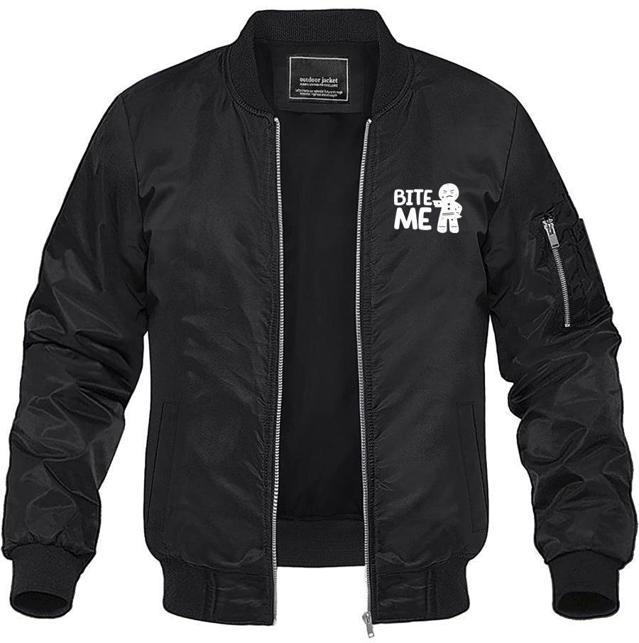 Men's Gingerbread Man Lightweight Bomber Jacket Windbreaker Softshell Varsity Jacket Coat