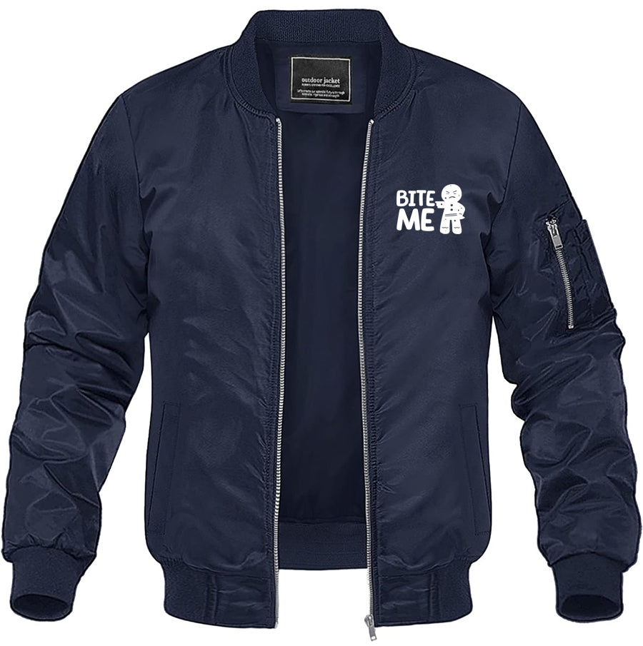 Men's Gingerbread Man Lightweight Bomber Jacket Windbreaker Softshell Varsity Jacket Coat