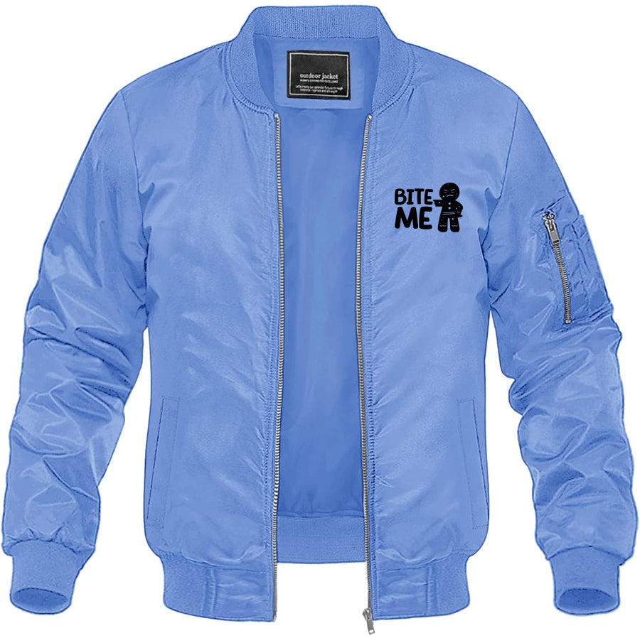 Men's Gingerbread Man Lightweight Bomber Jacket Windbreaker Softshell Varsity Jacket Coat