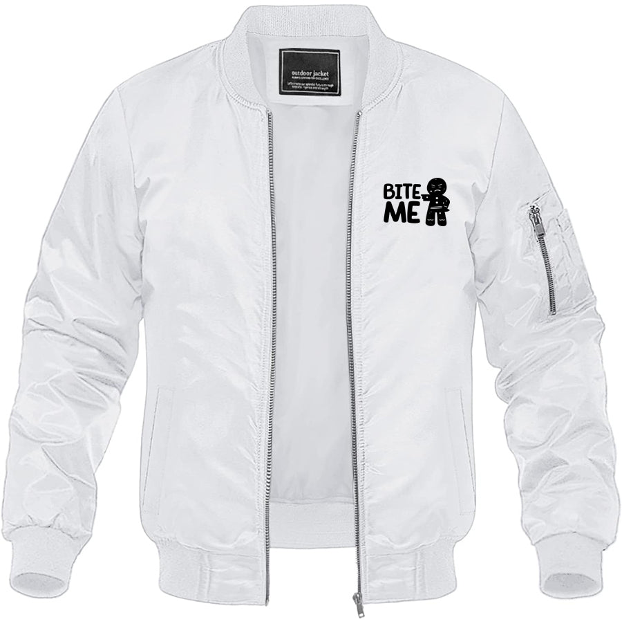 Men's Gingerbread Man Lightweight Bomber Jacket Windbreaker Softshell Varsity Jacket Coat