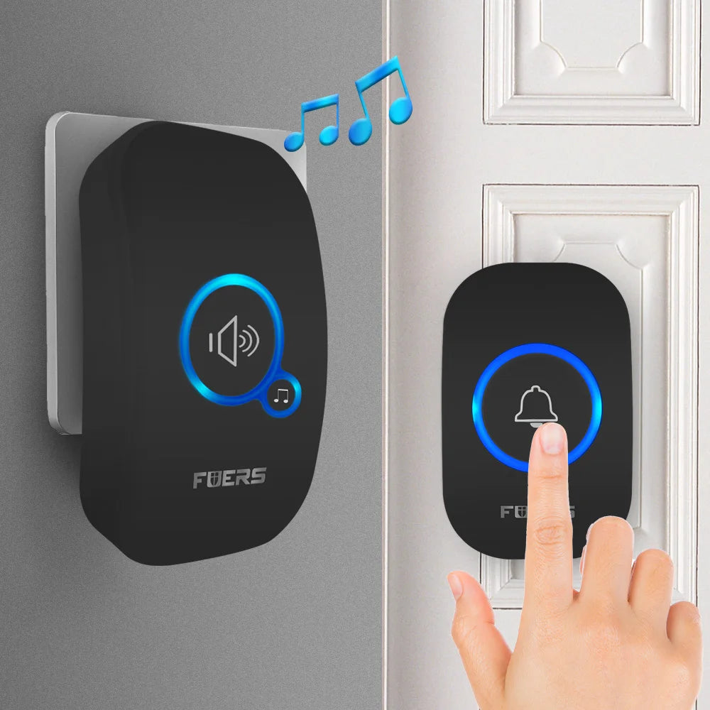 Wireless Doorbell with 433MHz Range – 150M Long-Range Smart Doorbell with 32 Chimes