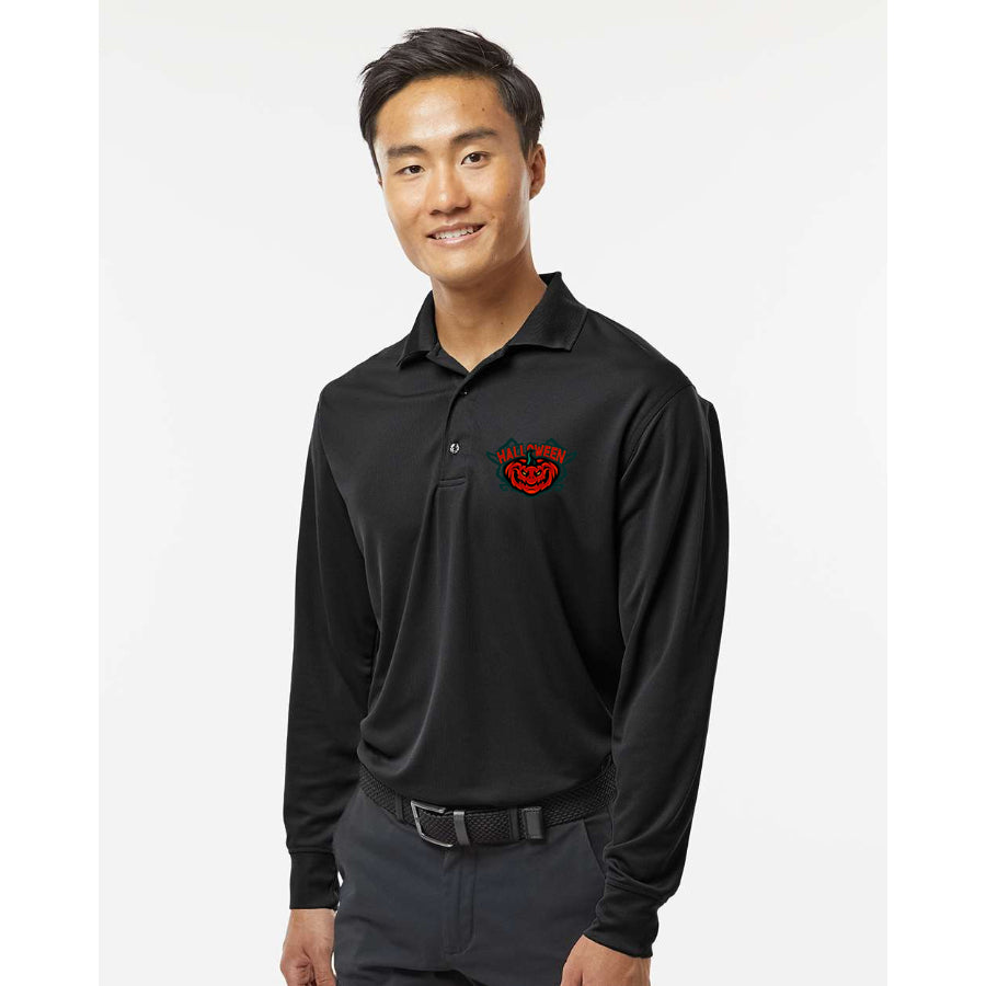 Men's Halloween Pumpkin - Paragon - Prescott Long Sleeve Polo - 110