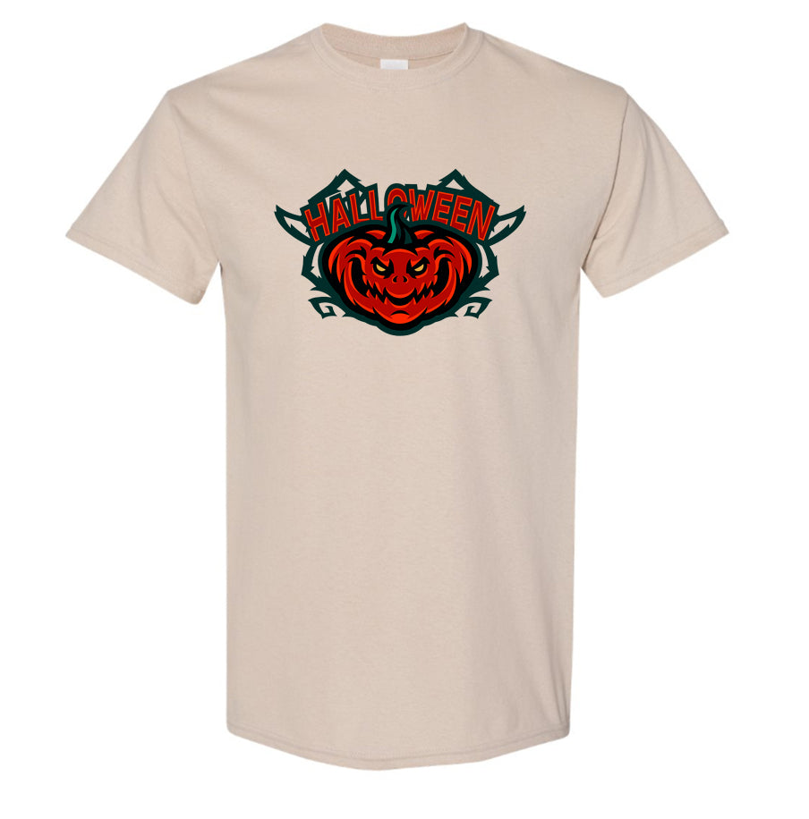 Men's Halloween Pumpkin Cotton T-Shirt