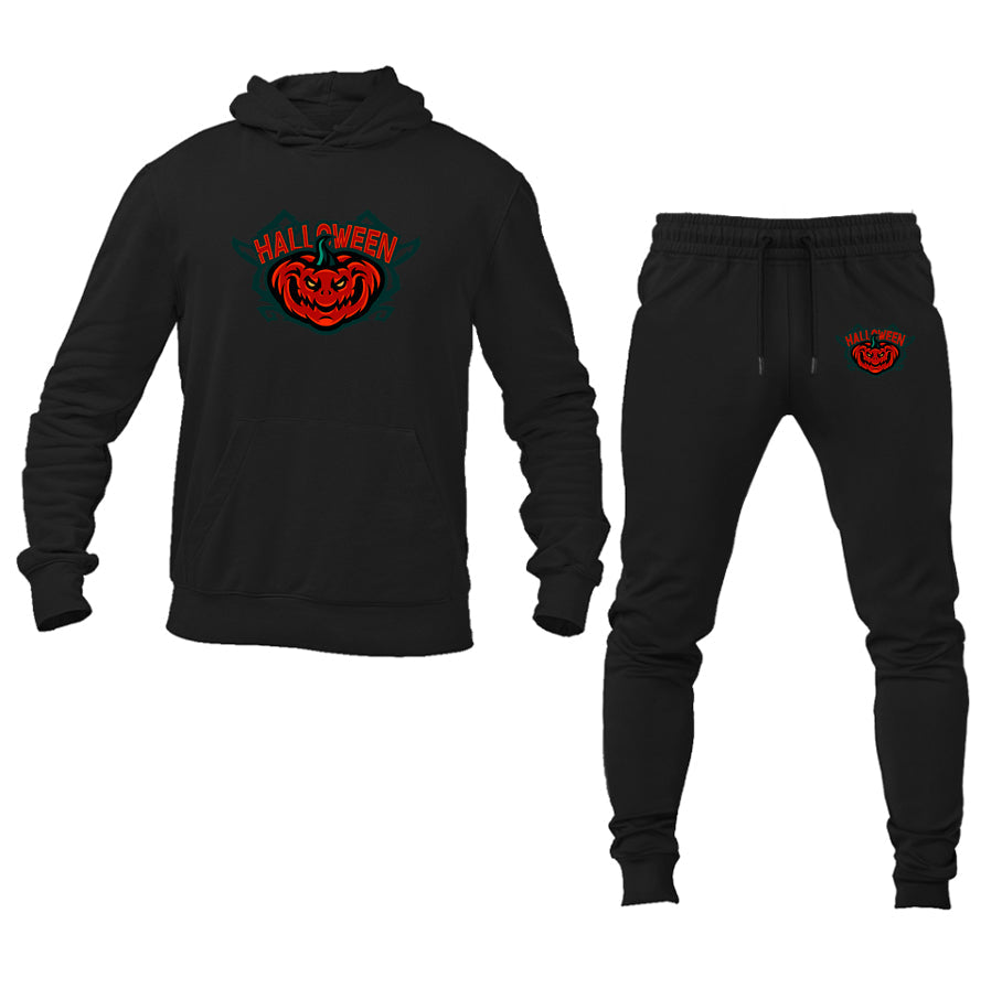 Men's Halloween Pumpkin Hoodie Joggers Set