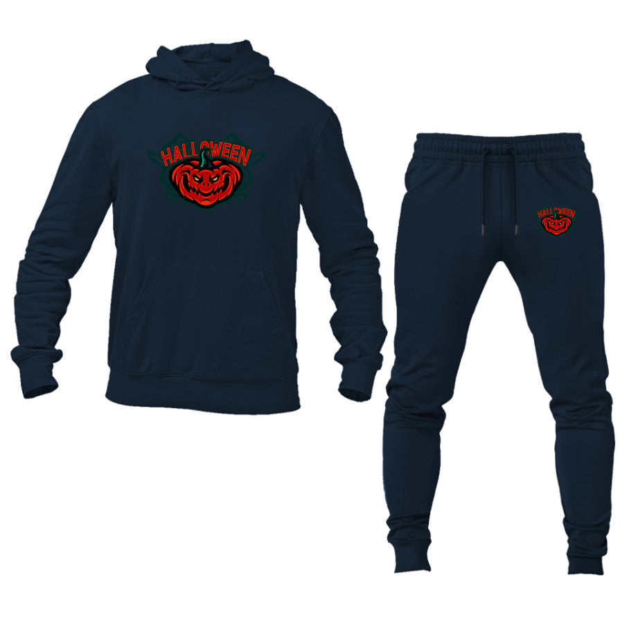 Men's Halloween Pumpkin Hoodie Joggers Set
