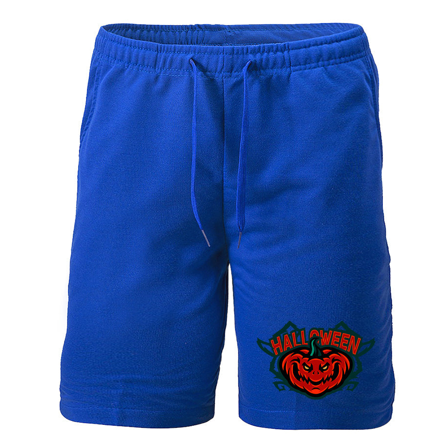 Men's Halloween Pumpkin Athletic Fleece Shorts