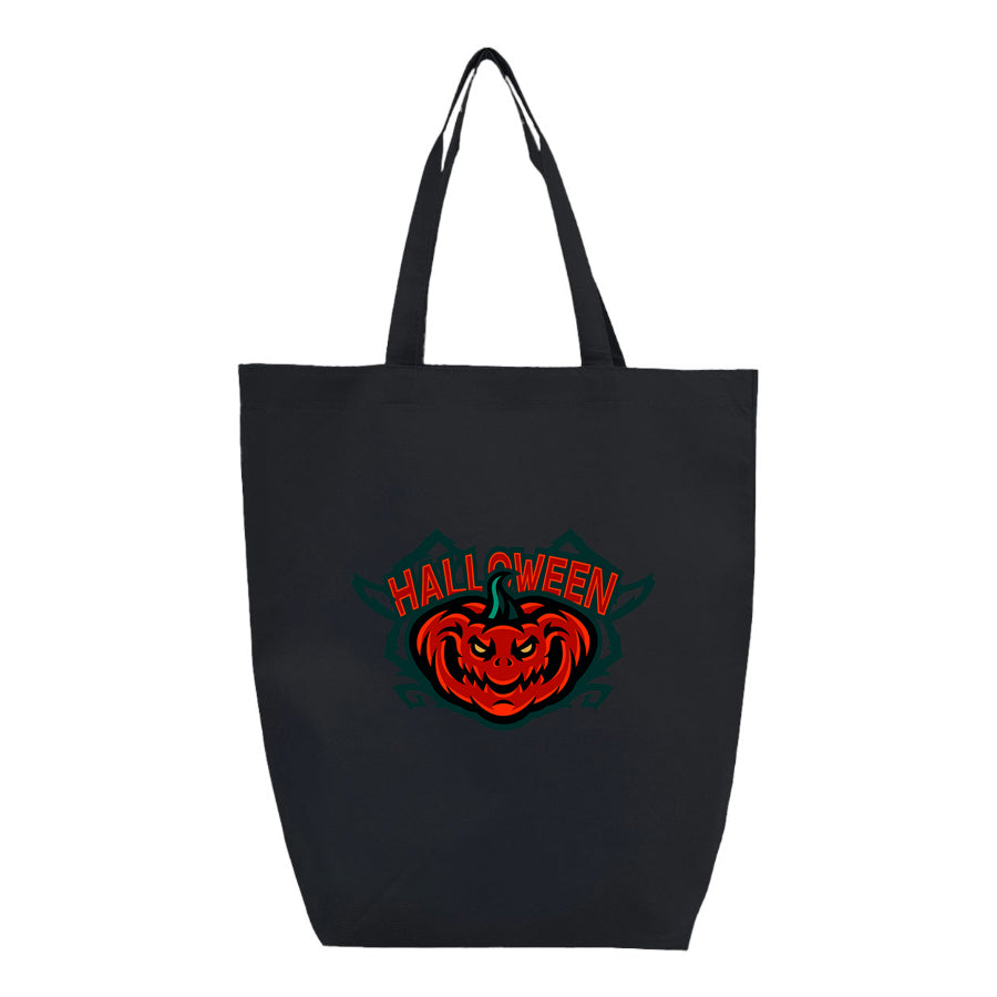 Halloween Pumpkin Q-Tees - Non-Woven Gusset Bottom Tote - Q1251
