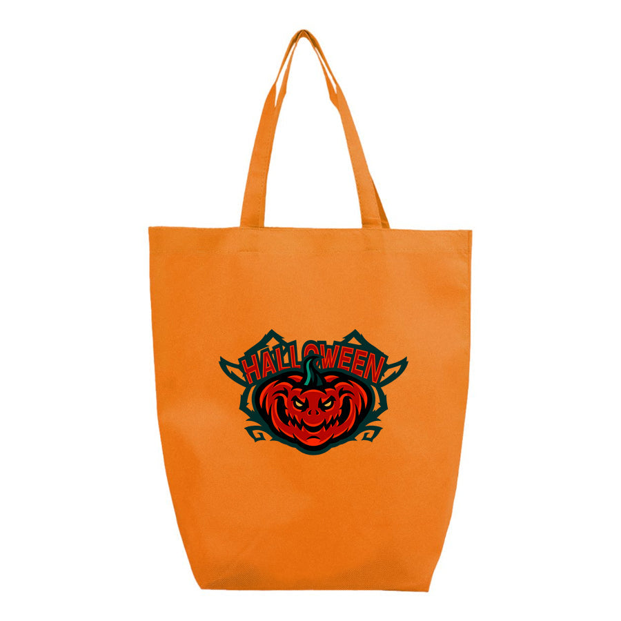 Halloween Pumpkin Q-Tees - Non-Woven Gusset Bottom Tote - Q1251