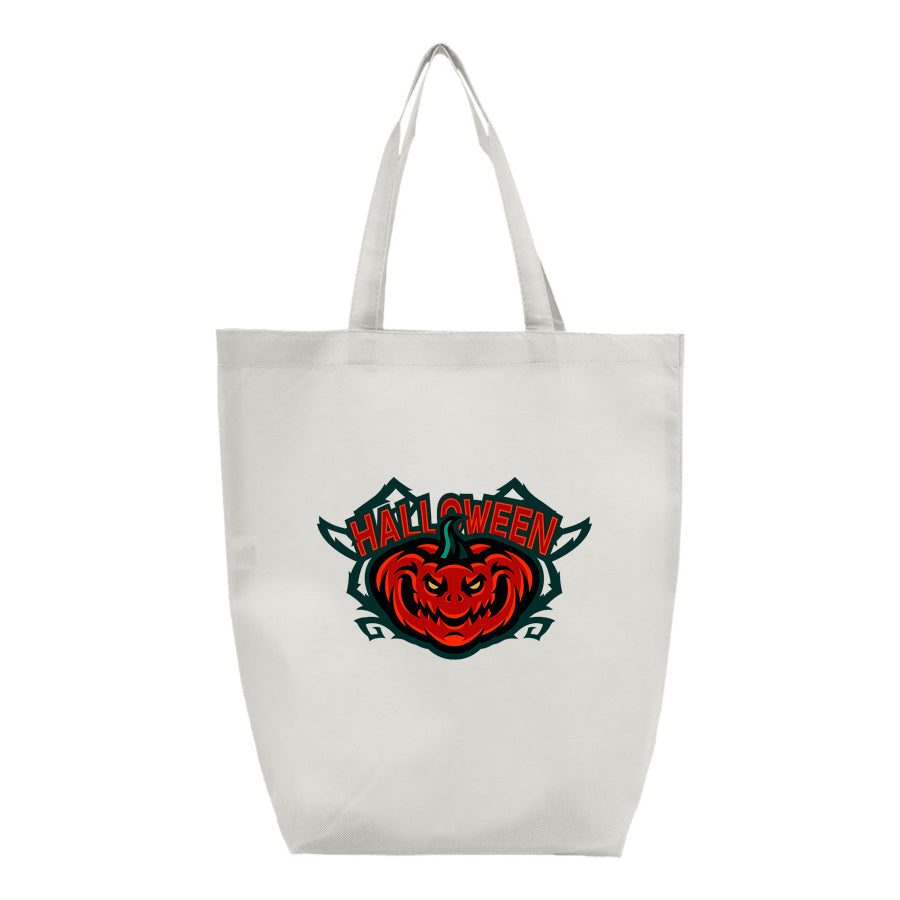 Halloween Pumpkin Q-Tees - Non-Woven Gusset Bottom Tote - Q1251