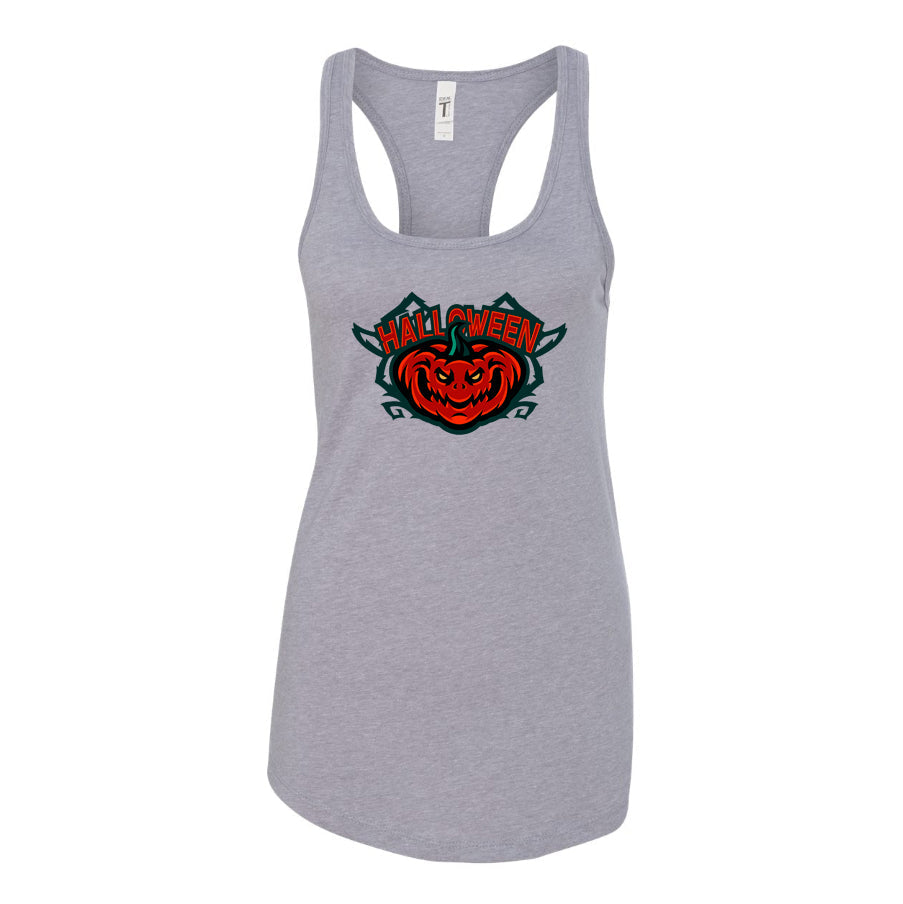 Women's Halloween Pumpkin Racerback Tank Top