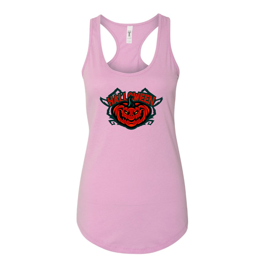 Women's Halloween Pumpkin Racerback Tank Top