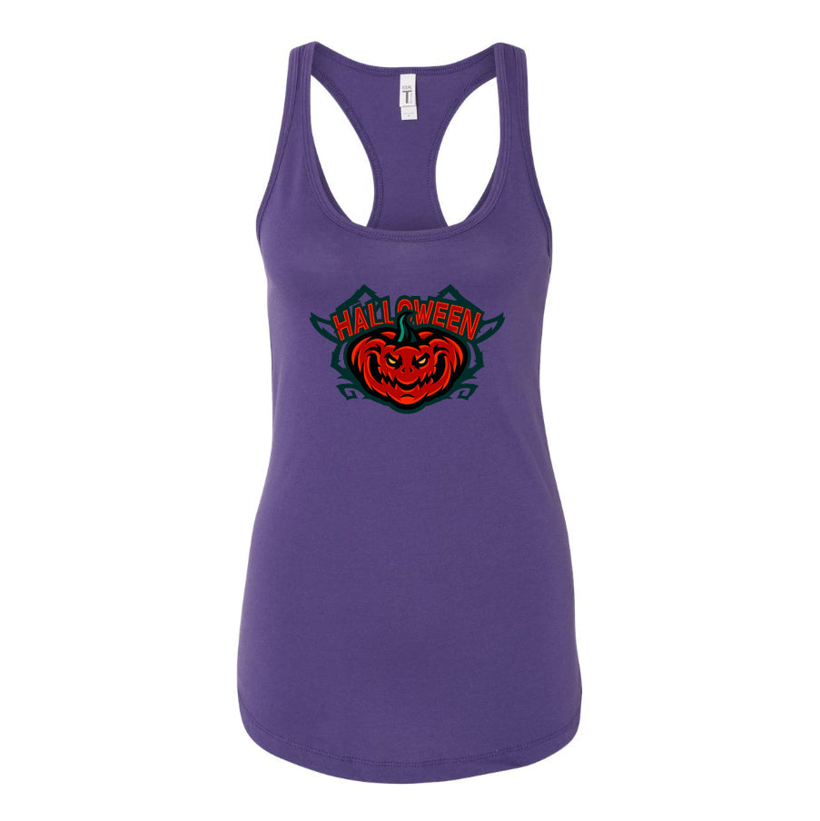 Women's Halloween Pumpkin Racerback Tank Top