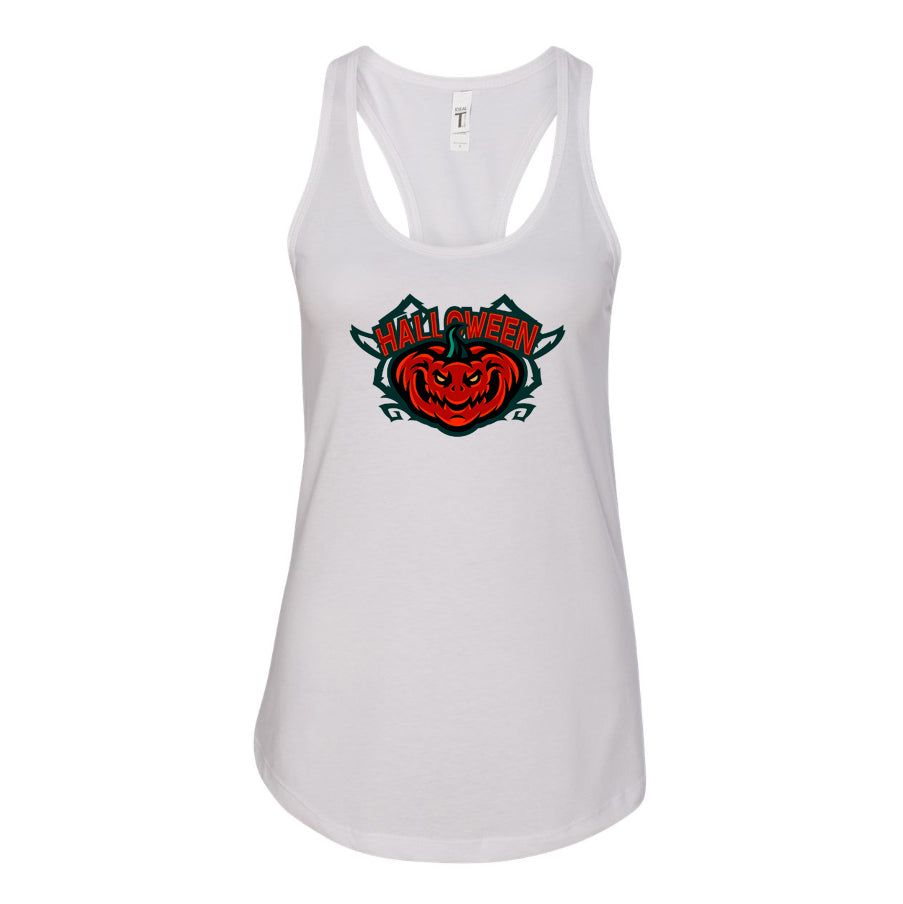 Women's Halloween Pumpkin Racerback Tank Top