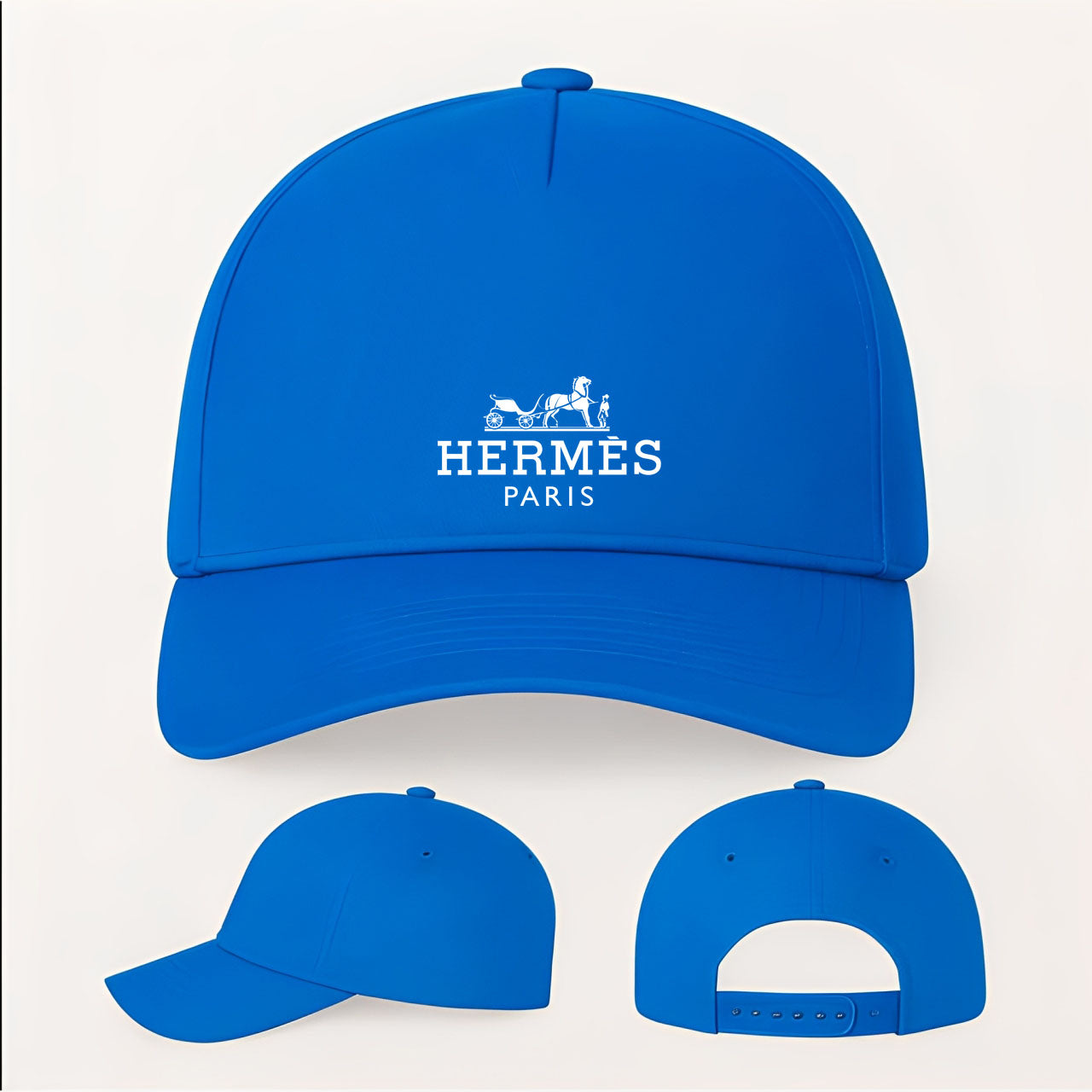 Hermes Five Panel Twill Snapback Cap