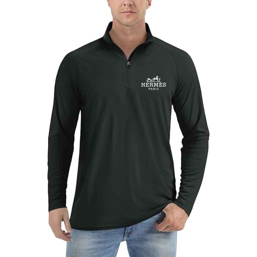 Men's Hermes Lightweight Quarter-Zip Athletic Shirt – Long Sleeve Polyester Wear