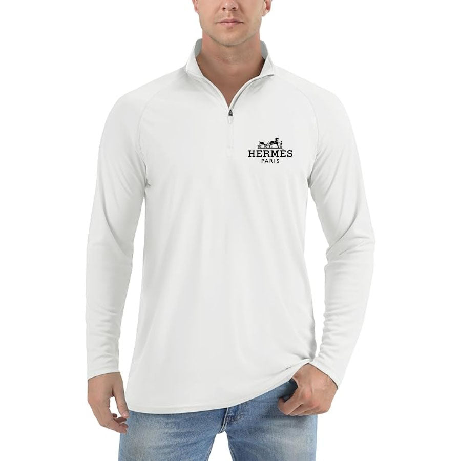 Men's Hermes Lightweight Quarter-Zip Athletic Shirt – Long Sleeve Polyester Wear