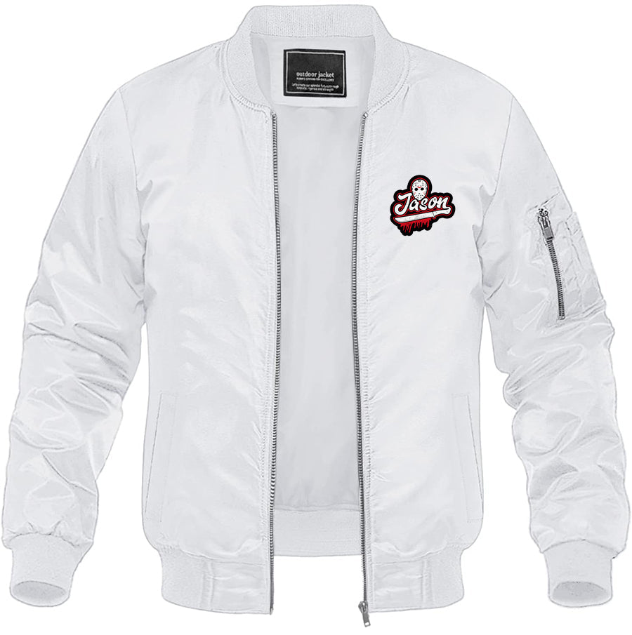 Men's Jason Voorhees Lightweight Bomber Jacket Windbreaker Softshell Varsity Jacket Coat