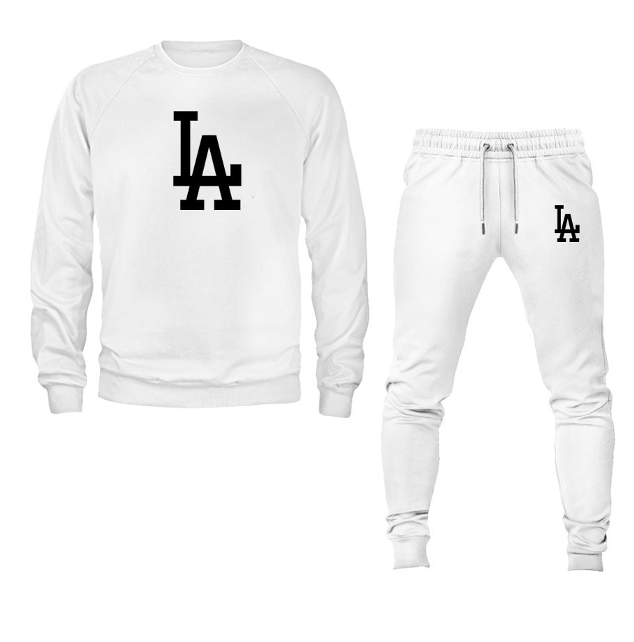 Men's LA Dodgers Crewneck Sweatshirt Joggers Suit