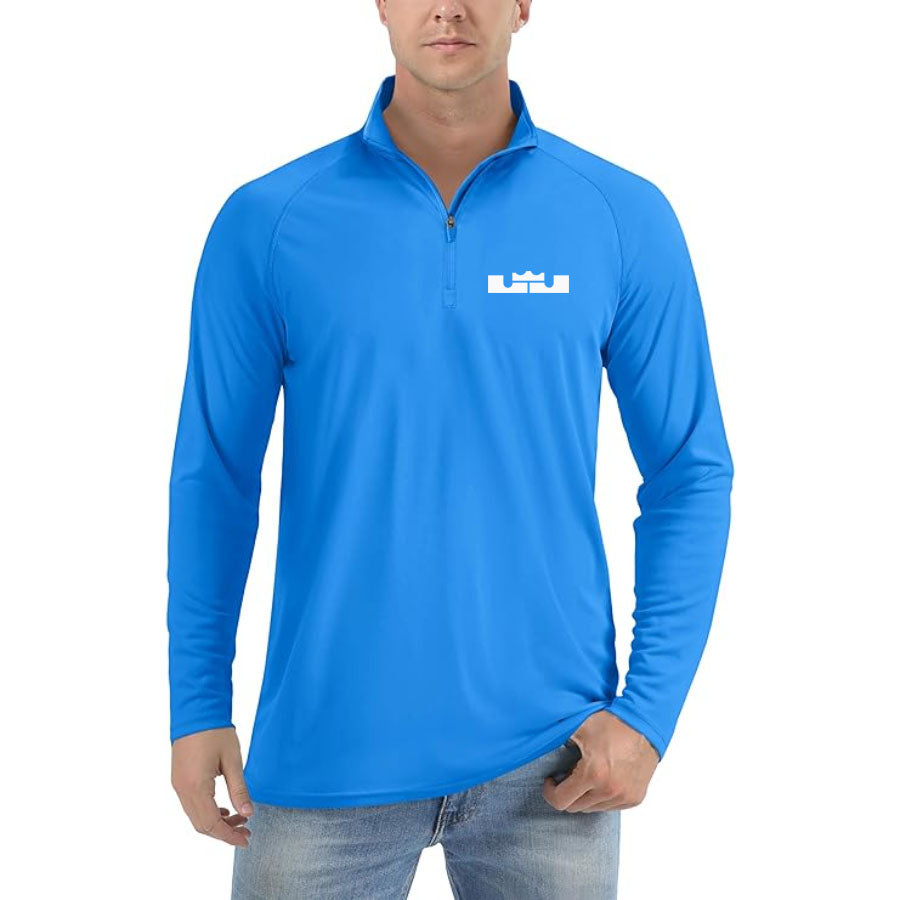 Men's Lebron James Lightweight Quarter-Zip Athletic Shirt – Long Sleeve Polyester Wear