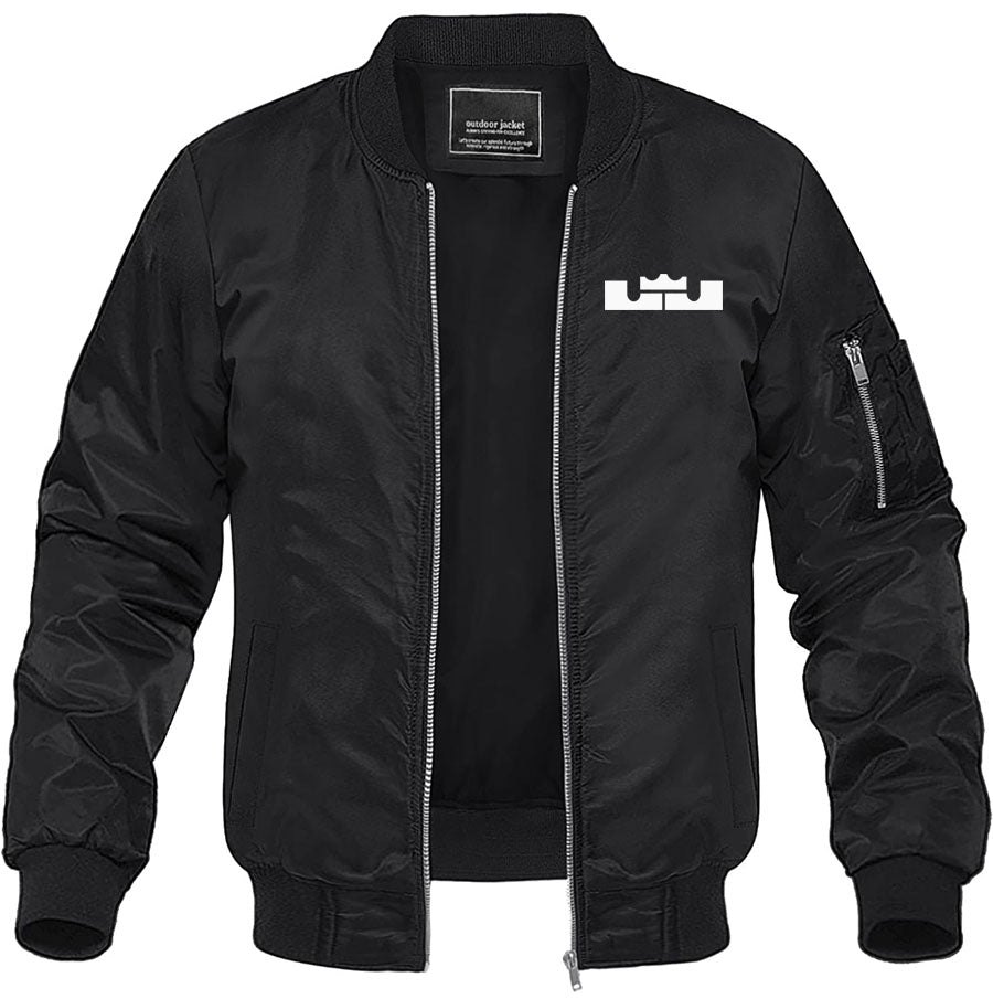 Men's Lebron James Lightweight Bomber Jacket Windbreaker Softshell Varsity Jacket Coat