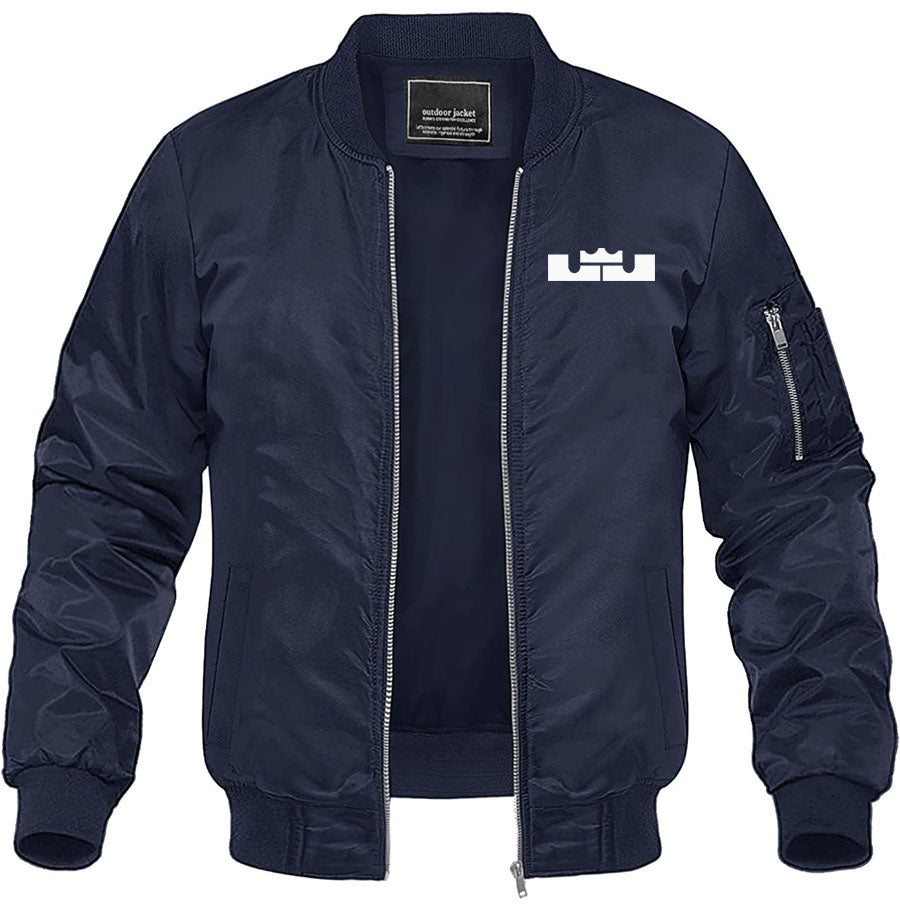 Men's Lebron James Lightweight Bomber Jacket Windbreaker Softshell Varsity Jacket Coat