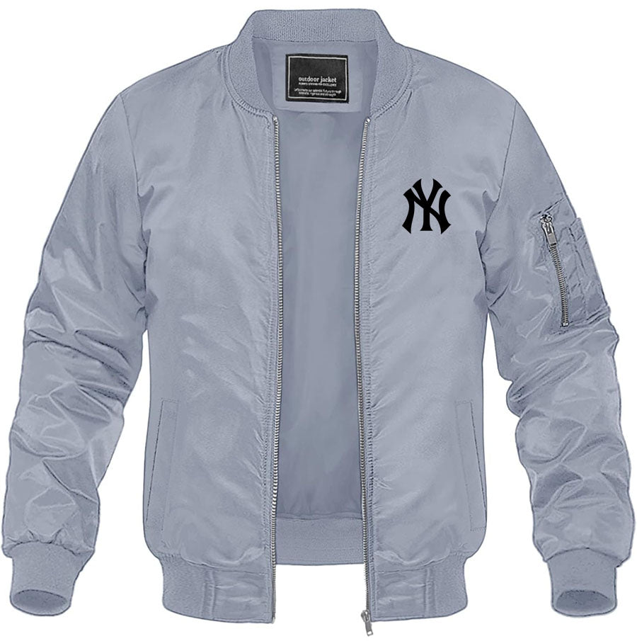 Men's NY Yankees Lightweight Bomber Jacket Windbreaker Softshell Varsity Jacket Coat