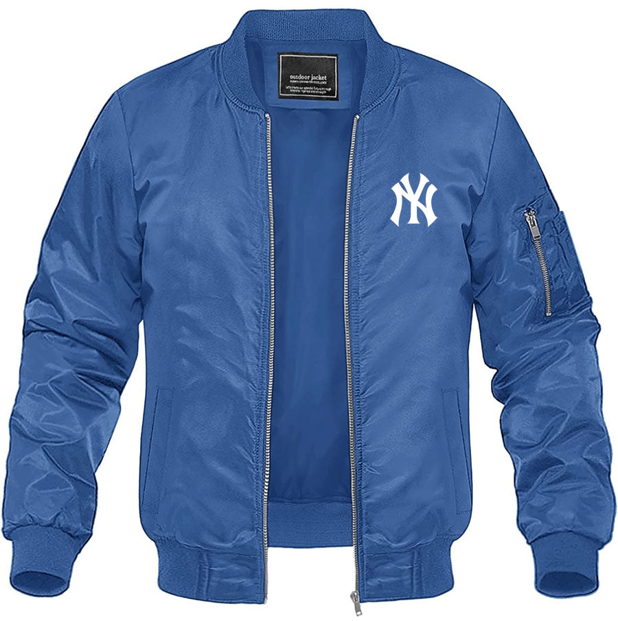 Men's NY Yankees Lightweight Bomber Jacket Windbreaker Softshell Varsity Jacket Coat