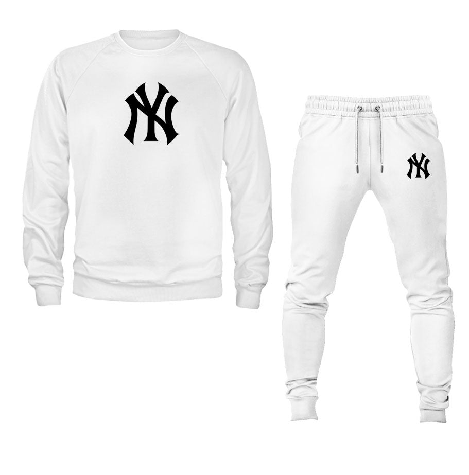 Men's NY Yankees Crewneck Sweatshirt Joggers Suit