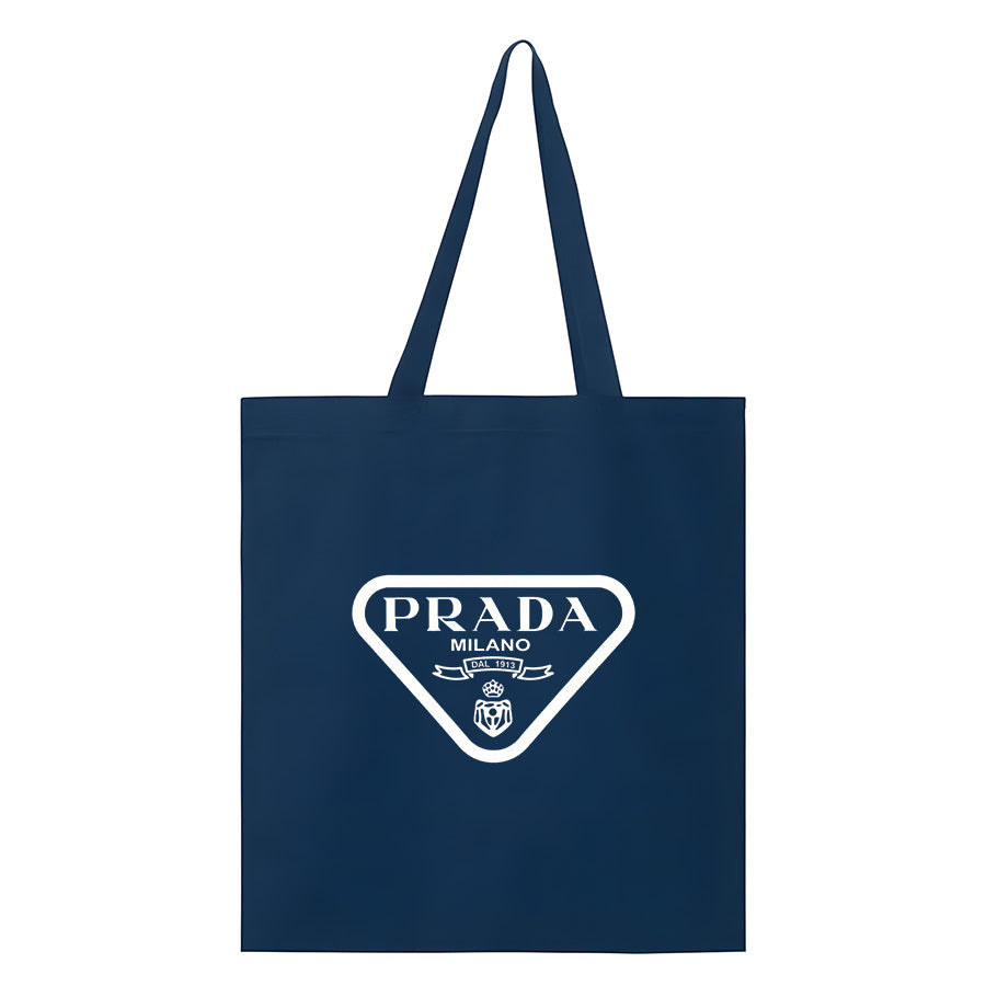 Prada Canvas Flat Bottom Tote Bag