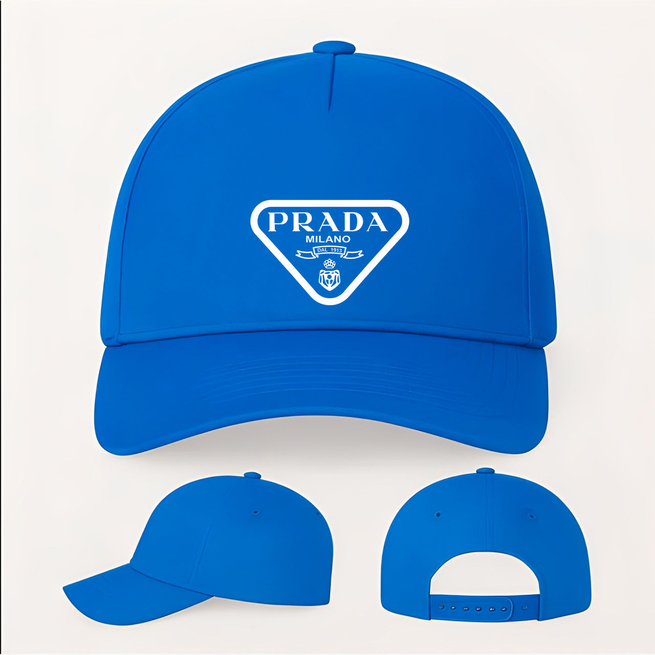 Prada Five Panel Twill Snapback Cap