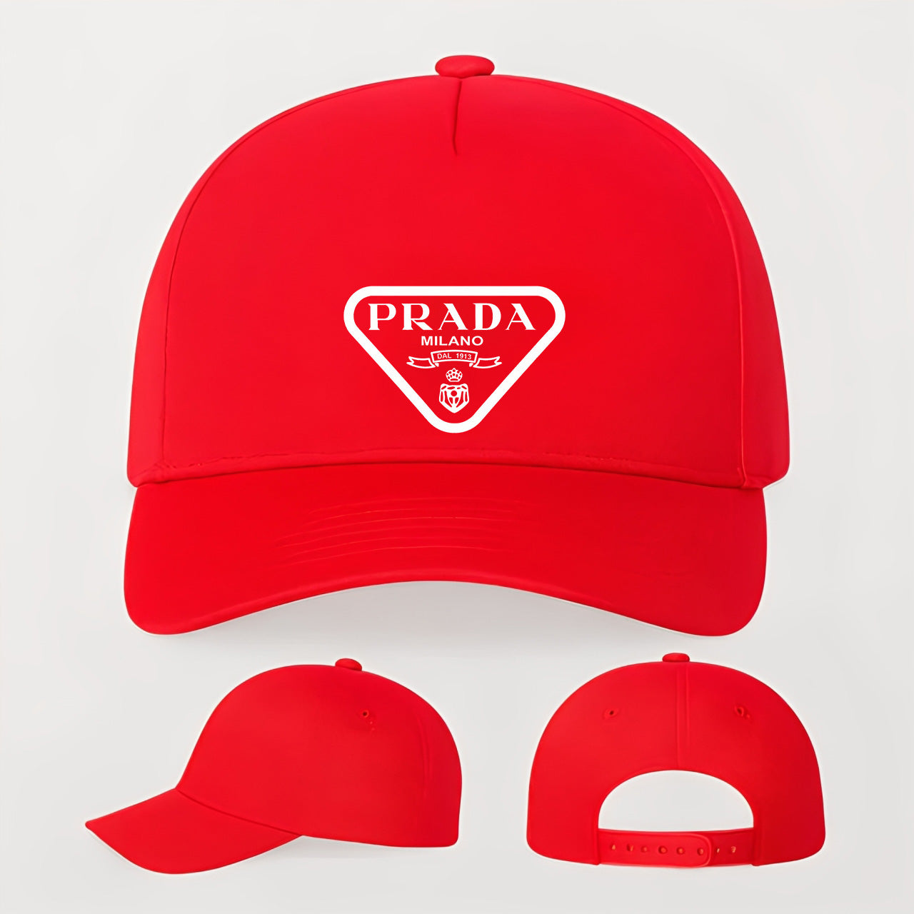 Prada Five Panel Twill Snapback Cap