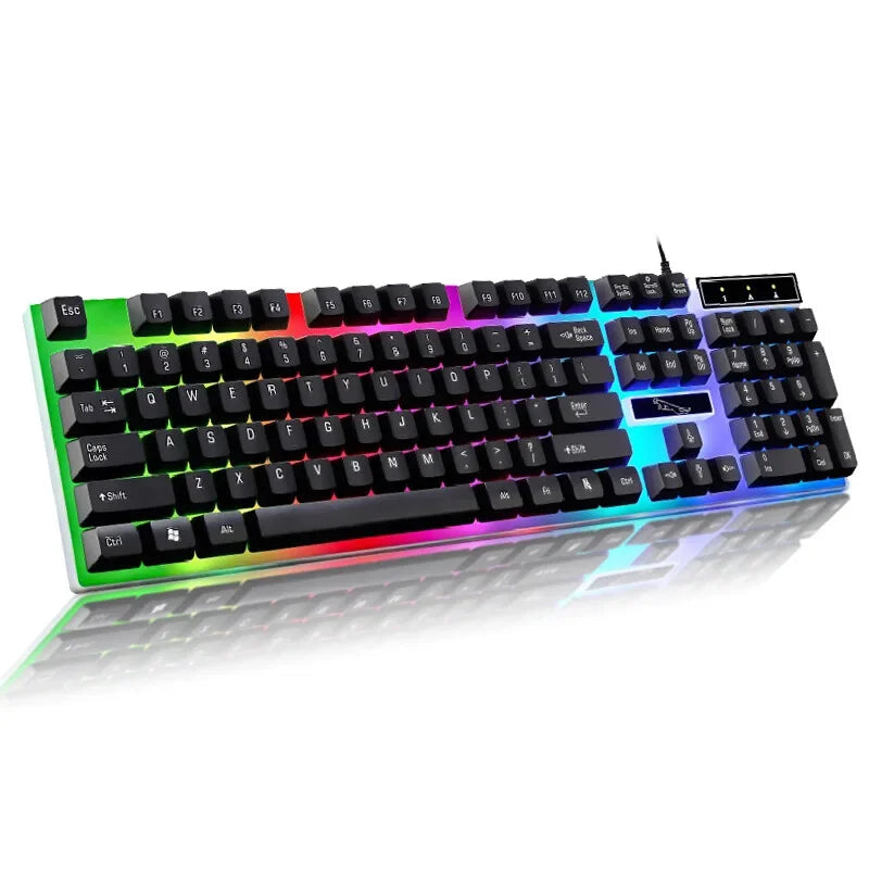 104-Key Wired Mechanical Feel RGB Keyboard with Backlight for Gaming and Office Use