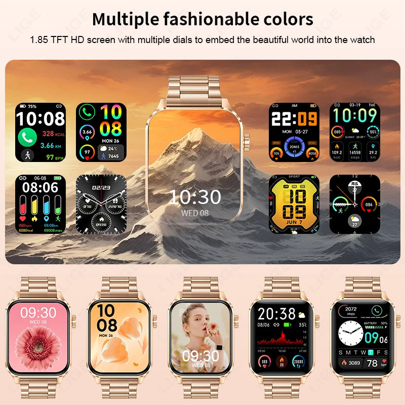 Premium Smartwatch with Bluetooth Calling, Fitness Tracking & Waterproof Design - Women's Stylish Wristwatch for Android & iOS Devices