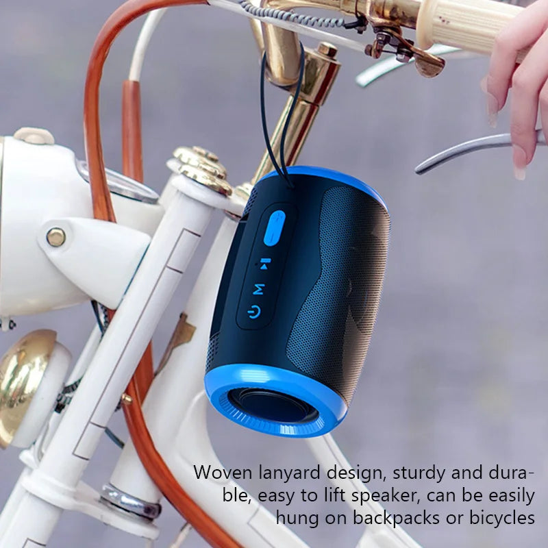 Waterproof Bluetooth Speaker – Portable Wireless HiFi Sound with FM Radio, USB/SD/AUX Modes, and TWS Interconnect